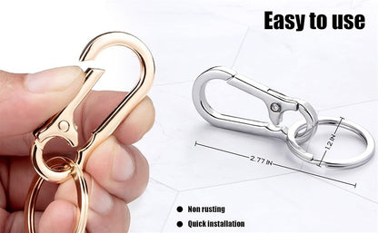 Metal key chain key ring key chain loop clip storage container