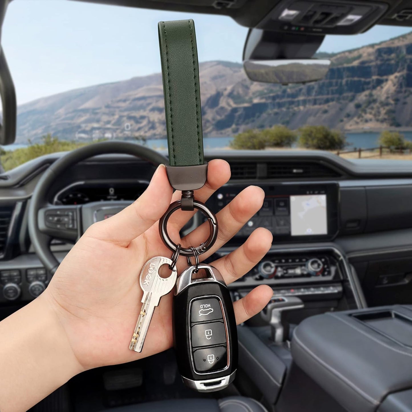 Carbon fiber car keychain, car accessory key ring and anti-loss product
