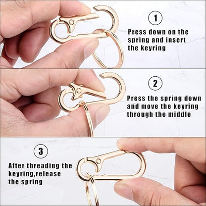 Metal key chain key ring key chain loop clip storage container